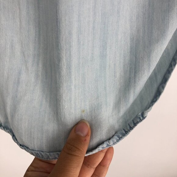 Rails Chanbray Light Wash Long Sleeve Full  Button-up Lightweight Denim Shirt XS - Picture 14 of 16